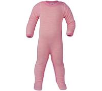 Schlafoverall mit Druckknöpfen, Wolle Seide, Engel Natur, Gr. 50/56- 86/92, Lachs/Natur, 86/92