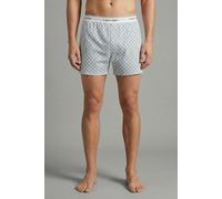 Schlafshorts "BOXER TRAD", Herren, Gr. S (48), N-Gr, icon cotton emblem chalk, gulf blau, Single Jersey, Obermaterial: 100% Baumwolle, CALVIN KLEIN UNDERWEAR, Basic, klassisch kurz, Hosen, mit Muster