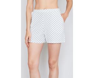 Schlafshorts JOOP "Cosy", Damen, Gr. 42, N-Gr, weiß (sanftes weiß aop), Jersey, Obermaterial: 95% Baumwolle, 5% Elasthan, gemustert, Basic kurz, Hosen, mit Cornflower-Allovermuster, elastischer Bund (