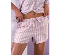 Schlafshorts LASCANA, Damen, Gr. 48, N-Gr, rosa (altrosa gestreift), Web, Obermaterial: 100% Viskose, gestreift, bequem kurz, Hosen, mit kleinen Schlitzen am Saum (63508803-48) altrosa gestreift
