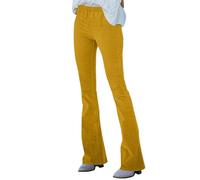 Schlaghose Damen Cordhose Slim Fit Stoffhose Flared Freizeithose Leggings Bootcut Hosen Freizeit Hose Casual Büro Anzughose Elegante Yogahose Jazzpants Sporthose Bootleg Frauen Einfarbig
