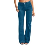 Schlaghose Damen für Office Chino Hose Cargohose Damen Flared Einfarbig Arbeitshose Damen Bell Bottom Freizeithose Damen Bootcut Palazzo Hose Damenhosen Elegant Marlene Hosen Damen Bequeme