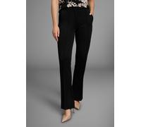 Schlaghose LAURA SCOTT, Damen, Gr. 42, N-Gr, schwarz, Milano Rib, Obermaterial: 76% Polyester, 20% Viskose, 4% Elasthan, unifarben, figurbetont lang, Hosen, aus bequemer, elastischer Ware (55959121-42