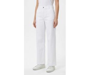 Schlaghose MAC "CARI", Damen, Gr. 38, N-Gr, weiß, Web, Obermaterial: 97% Baumwolle, 3% Elasthan, lang, Hosen (12978324-38) weiß