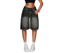 Schlaghosen Mädchen, Kinder Jeans, Baggy Jeans Shorts Mädchen Denim Kurze Hosen Sommer Jorts Stretch Kinder Y2K Sommerhose Elastische Taille Kurz Jeanshose Weites Bein Jeansshorts Teenager Streetwear