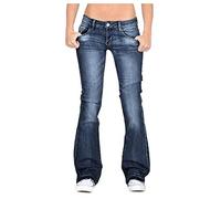 Schlagjeans Damen Stretch Bootcut Jeans Low Waist Jeanshosen Vintage Schlaghose Bootcut Jeans Elegant Jeanshose Baggy Jeans Boyfriend Jeans Teenager MäDchen Y2k Hosen Denim Pants Flared Hose