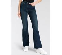 Schlagjeans LEVI'S "726 HR FLARE", Damen, Gr. 25, Länge 30, blau (schwarz indigo blau), Web, Obermaterial: 85% Baumwolle, 7% Lyocell, 6% Elastomultiester, 2% Elasthan, bootcut fit lang, Jeans (5656465