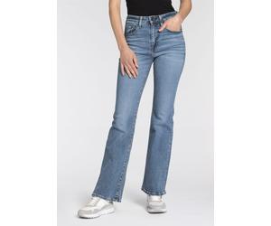 Schlagjeans LEVI'S "726 HR FLARE", Damen, Gr. 26, Länge 32, blau (blau wave mid), Web, Obermaterial: 85% Baumwolle, 7% Lyocell, 6% Elastomultiester, 2% Elasthan, bootcut fit lang, Jeans (39784510-26)