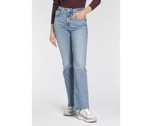 Schlagjeans LEVI'S "726 HR FLARE", Damen, Gr. 27, Länge 30, blau (blau wave light), Web, Obermaterial: 85% Baumwolle, 7% Lyocell, 6% Elastomultiester, 2% Elasthan, bootcut fit lang, Jeans (99188706-27