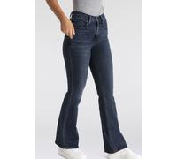 Schlagjeans LEVI'S "726 HR FLARE", Damen, Gr. 29, Länge 32, blau (all systems go), Web, Obermaterial: 85% Baumwolle, 7% Lyocell, 6% Elastomultiester, 2% Elasthan, bootcut fit lang, Jeans Schlagjeans (