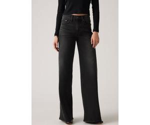 Schlagjeans LEVI'S "Levi's 728 High-Rise Wide-Leg Jeans", Damen, Gr. 30, Länge 32, schwarz (princess), Denim/Jeans, Obermaterial: 98% Baumwolle, 2% Elasthan, normal lang, Jeans, weite Beinform (653568