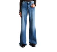Schlagjeans MARC O'POLO DENIM "aus Organic Cotton-Stretch", Damen, Gr. 29, Länge 34, blau (medium blau), Obermaterial: 98% Baumwolle, 2% Elasthan, unifarben, ausgestellt normal, Jeans (76475238-29) me