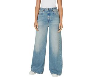 Schlagjeans PEPE JEANS "WIDE LEG JEANS UHW", Damen, Gr. 30, Länge 32, blau (used dirty blau), Denim/Jeans, Obermaterial: 100% Baumwolle, weit lang, Jeans (14857811-30) used dirty blau