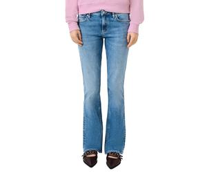 Schlagjeans QS, Damen, Gr. 38, Länge 32, blau, Denim/Jeans, Obermaterial: 84% Baumwolle, 14% Polyester, 2% Elasthan. Futter: 70% Polyester, 30% Baumwolle, unifarben, slim fit lang, Jeans, mit Schlag u