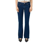 Schlagjeans QS, Damen, Gr. 42, Länge 32, blau, Denim/Jeans, Obermaterial: 84% Baumwolle, 14% Polyester, 2% Elasthan. Futter: 70% Polyester, 30% Baumwolle, unifarben, slim fit lang, Jeans, mit Schlag u