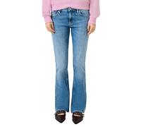 Schlagjeans QS, Damen, Gr. 42, Länge 32, blau, Denim/Jeans, Obermaterial: 84% Baumwolle, 14% Polyester, 2% Elasthan. Futter: 70% Polyester, 30% Baumwolle, unifarben, slim fit lang, Jeans, mit Schlag u