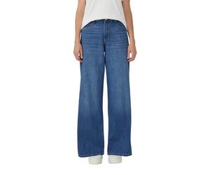 Schlagjeans S.OLIVER "SURI", Damen, Gr. 44, Länge 32, blau (mid blau), Denim/Jeans, Obermaterial: 76% Baumwolle, 23% Polyester, 1% Elasthan, normal lang, Jeans, mit Stretch-Anteil (55255742-44) mid bl