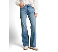 Schlagjeans TOM TAILOR "STELLA Bootcut", Damen, Gr. 28, Länge 30, used light stone blau denim, Denim/Jeans, Obermaterial: 99% Baumwolle, 1% Elasthan. Futter: 65% Baumwolle, 35% Polyester, bootcut fit