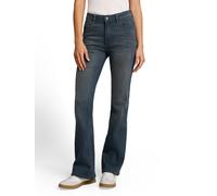 Schlagjeans TOM TAILOR "TTSTELLA Bootcut", Damen, Gr. 30, Länge 32, blau (mid stone blau grau denim), Denim/Jeans, Obermaterial: 70% Baumwolle, 28% Polyester, 2% Elasthan. Futter: 65% Baumwolle, 35% P