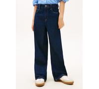 Schlagjeans TOMMY HILFIGER "MABEL RINSE JEANS", Mädchen, Gr. 12 (152), N-Gr, blau (rinse), Denim/Jeans, Obermaterial: 99% Baumwolle, 1% Elasthan, unifarben, regular fit lang, Jeans, Regular fit, für K