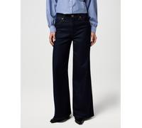 Schlagjeans WRANGLER "W-CANYO", Damen, Gr. 31, Länge 32, denim lines, Denim/Jeans, Obermaterial: 56% Baumwolle, 25% Polyester, 13% Lyocell, 5% Elastomultiester, 1% Elasthan, loose fit lang, Jeans Schl