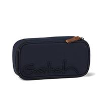 Satch Schlamperbox extra groß inkl. Trennfach Reißverschlussfach Stiftehalter Geodreieck Sichtfenster für Stundenplan Nordic Blue - Blau