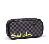 Satch Schlamperbox extra groß inkl. Trennfach Reißverschlussfach Stiftehalter Geodreieck Sichtfenster für Stundenplan Dark Skate - Schwarz