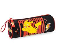 Schlampermäppchen Jungen für Pokemon Fan (6-12 Jahre/Klasse 1-6) - Rundes Federmäppchen für die Schule - Faulenzer Stifteetui aus 600D Polyester (21x8 cm)