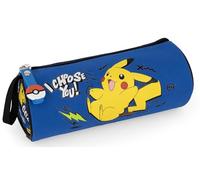 Schlampermäppchen Jungen für Pokemon Fan (6-12 Jahre/Klasse 1-6) - Rundes Federmäppchen für die Schule - Faulenzer Stifteetui aus 600D Polyester (21x8 cm)