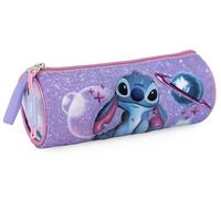 Schlampermäppchen Mädchen für Stitch Fan (6-12 Jahre/Klasse 1-6) - Rundes Federmäppchen für die Schule - Faulenzer Stifteetui aus 600D Polyester (21x8 cm)