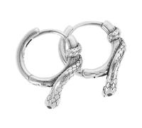 Schlangen Ohrringe Damen Sterling Silber 925 Ohrstecker Creolen Ohrringe mit grüne Zirkonia Steinen Ohrklemme Punk Gotik Tier Schmuck Geschenk für Mädchen