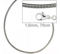 Schlangenkette 925 Silber 1,6 mm 70 cm Halskette Silberkette Karabiner