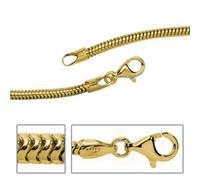 Schlangenkette aus 333 Gelbgold 2,4 mm 50 cm Halskette
