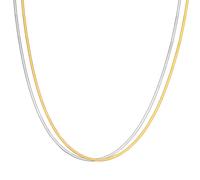 Schlangenkette EASTSIDE "ES2001", silber (silber, gelbgold), Halsketten, Damen, 40,0cm Basiskette + 5,0cm Verlängerung, Edelstahl (57579811-0) silber, gelbgold