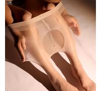 Schlanke Herren-Strumpfhosen aus Nylon mit bequemer, elastischer Tasche (offene Farbe)