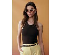 Schlanke Passform Halterneck Jersey Bluse L