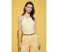 Schlanke Passform Halterneck Jersey Bluse L