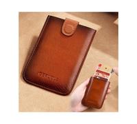 Schlankes Kartenetui aus echtem Leder für Herren - Dunkelbraun. , Kavos furla