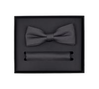 Schleife / Fliege und Einstecktuch im Set - mit Seide - anthrazit Venti