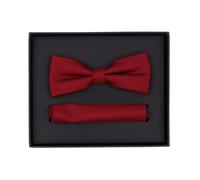 Schleife / Fliege und Einstecktuch im Set - mit Seide - rot Venti