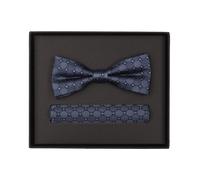 Schleife / Fliege und Einstecktuch im Set - Seide - blau Venti