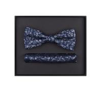 Schleife / Fliege und Einstecktuch im Set - Seide - blau Venti