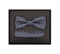 Schleife / Fliege und Einstecktuch im Set - Seide - blau Venti