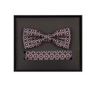 Schleife / Fliege und Einstecktuch im Set - Seide - orange Venti