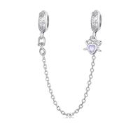 Schleifen Sicherheitskette für Pandora Armbänder, 925 Sterling Silber Clip-Lock Stopper Perlen Charms, Schmuckgeschenk für Damen und Mädchen