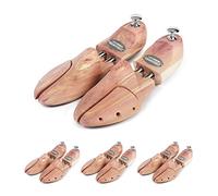 Schlesinger - 4 Paar Premium Schuhspanner aus edlem Zedernholz für Herrenschuhe. Modell Kaiser. Größe 35/36. Silber Knauf.