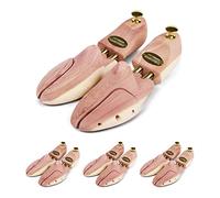 Schlesinger - 4 Paar Premium Schuhspanner aus edlem Zedernholz für Herrenschuhe. Modell Kaiser. Größe 35/36. Gold Knauf.