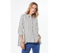 Schlichte Baumwoll-Bluse mit 3/4-Arm weiß 46