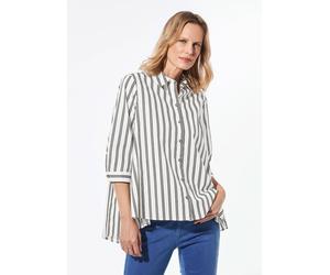 Schlichte Baumwoll-Bluse mit 3/4-Arm weiß 46