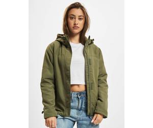 schlichte Brandit Damen Jacke Reißverschluss Klettverschluss Khaki S